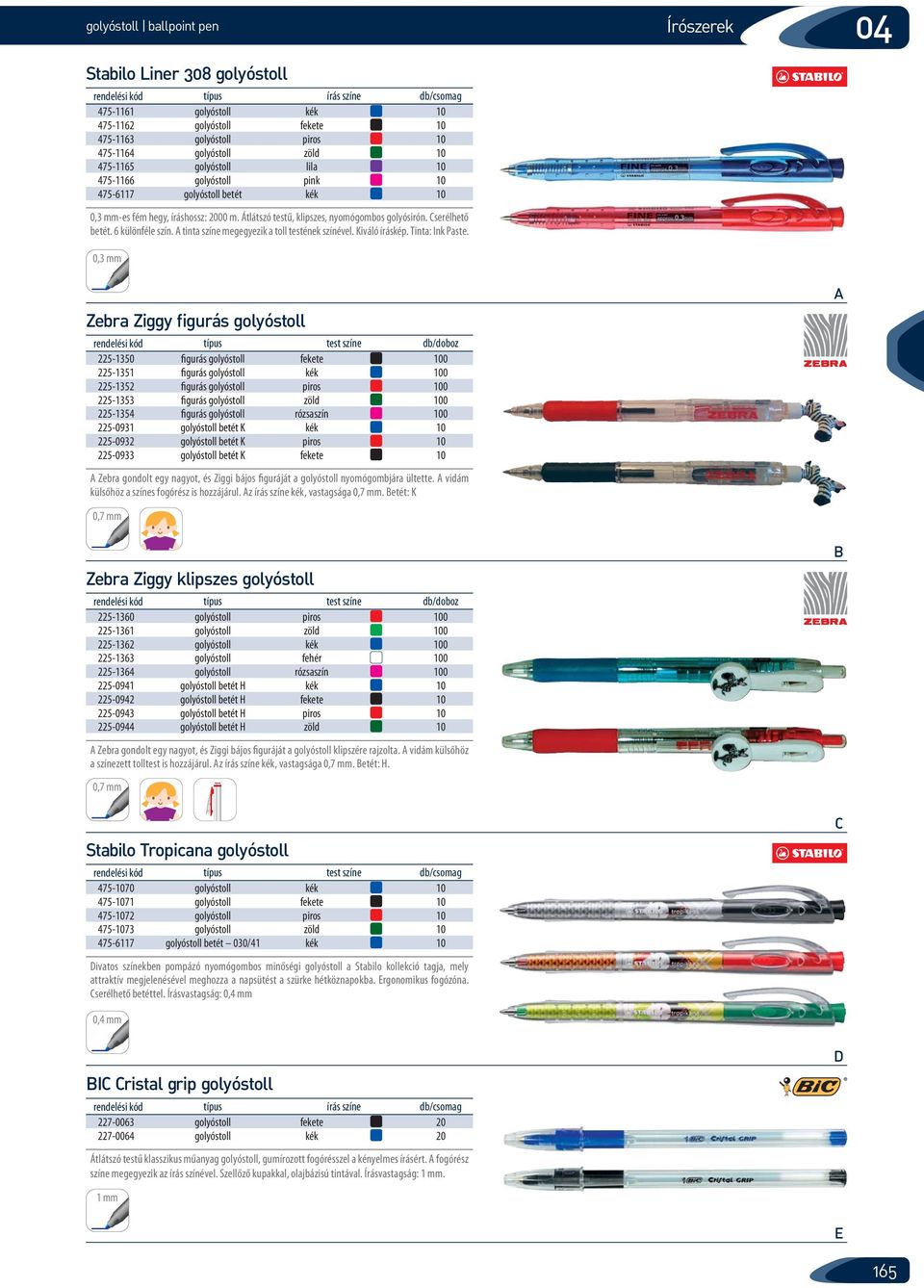 Zebra OLA golyóstoll. ICO Signetta golyóstoll. Papermate Stick 2020  golyóstoll. BIC Cristal medium golyóstoll. BIC Cristal fine golyóstoll -  PDF Free Download