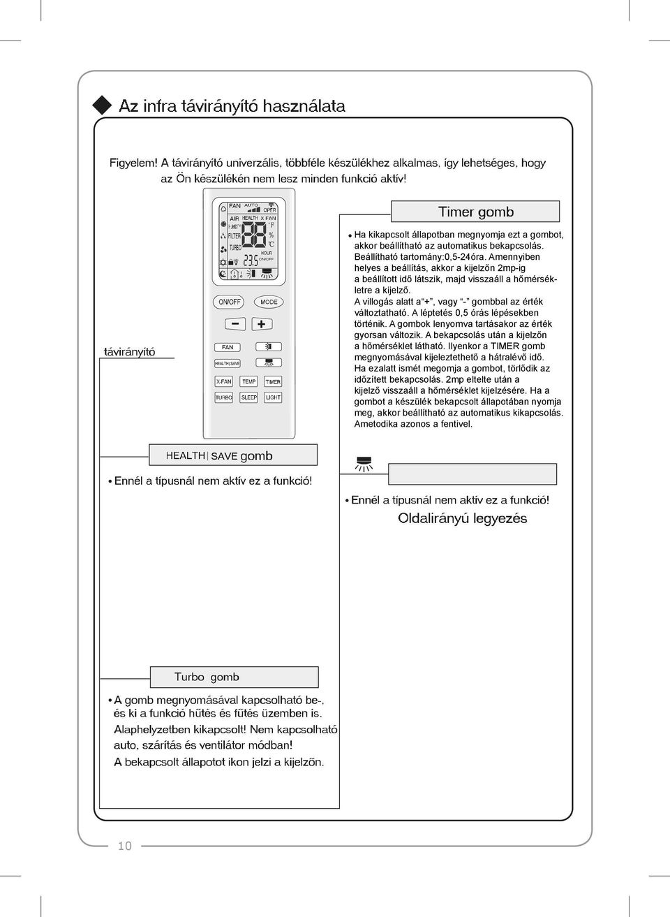 A léptetés 0,5 órás lépésekben történik. A gombok lenyomva tartásakor az érték gyorsan változik. A bekapcsolás után a kijelzn a hmérséklet látható.