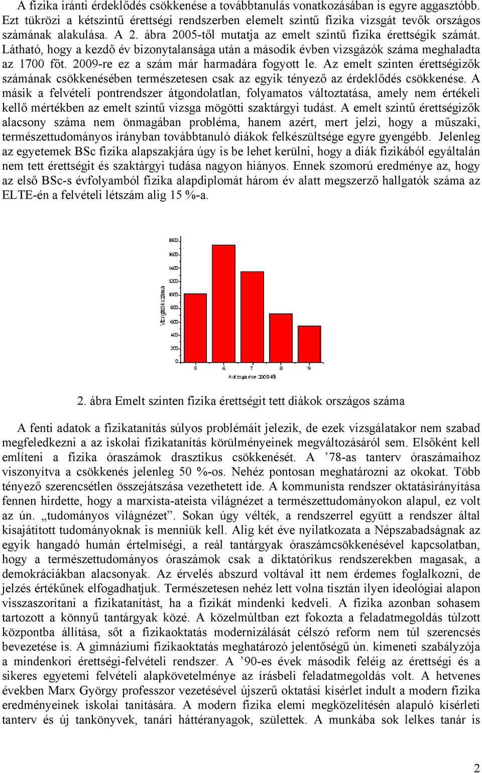 2009-re ez a szám már harmadára fogyott le. Az emelt szinten érettségizők számának csökkenésében természetesen csak az egyik tényező az érdeklődés csökkenése.