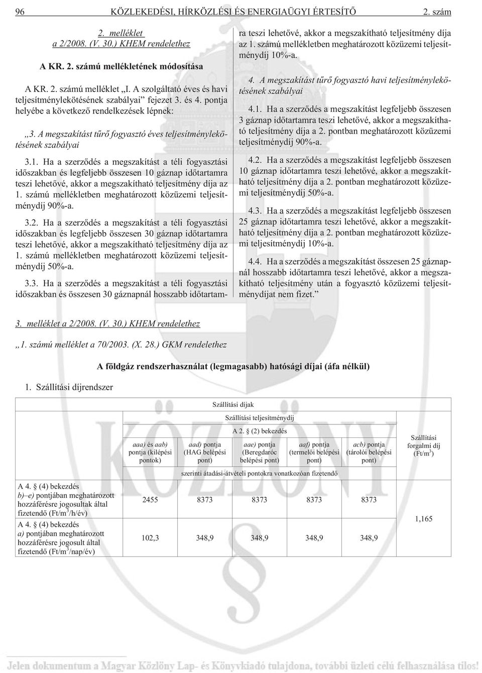 A megszakítást tûrõ fogyasztó éves teljesítménylekötésének szabályai 3.1.