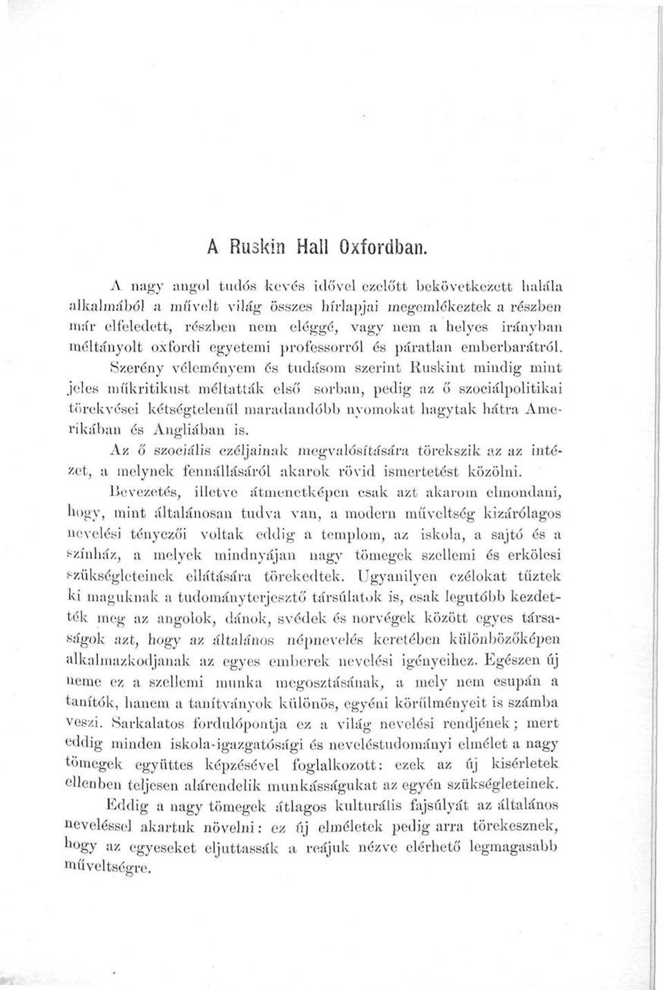 méltányolt oxfordi egyetemi professorról és páratlan emberbarátról.
