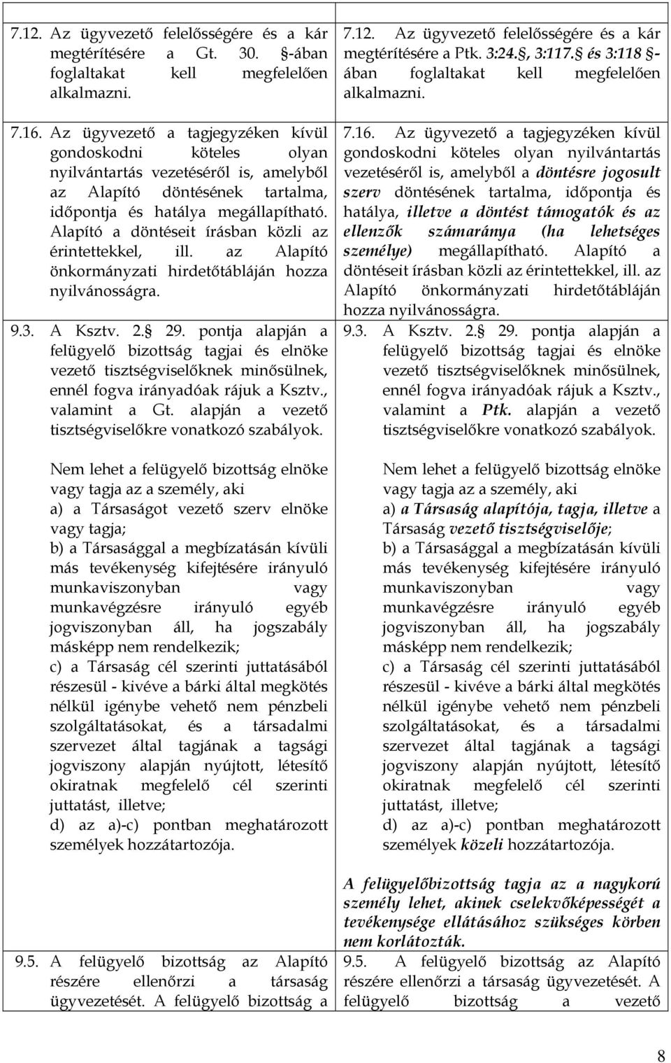 Alapító a döntéseit írásban közli az érintettekkel, ill. az Alapító önkormányzati hirdetőtábláján hozza nyilvánosságra. 9.3. A Ksztv. 2. 29.