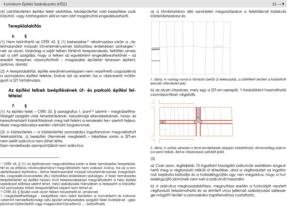 (1) bekezdése 11 alkalmazása során a telekhasználat műszaki követelményeinek biztosítása érdekében szükséges - nek az olyan, kizárólag a saját telken történő tereprendezés, feltöltés amely azt a célt