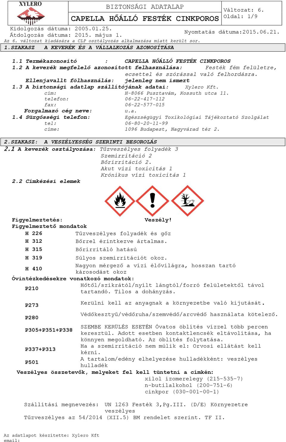 CAPELLA HŐÁLLÓ FESTÉK CINKPOROS - PDF Free Download