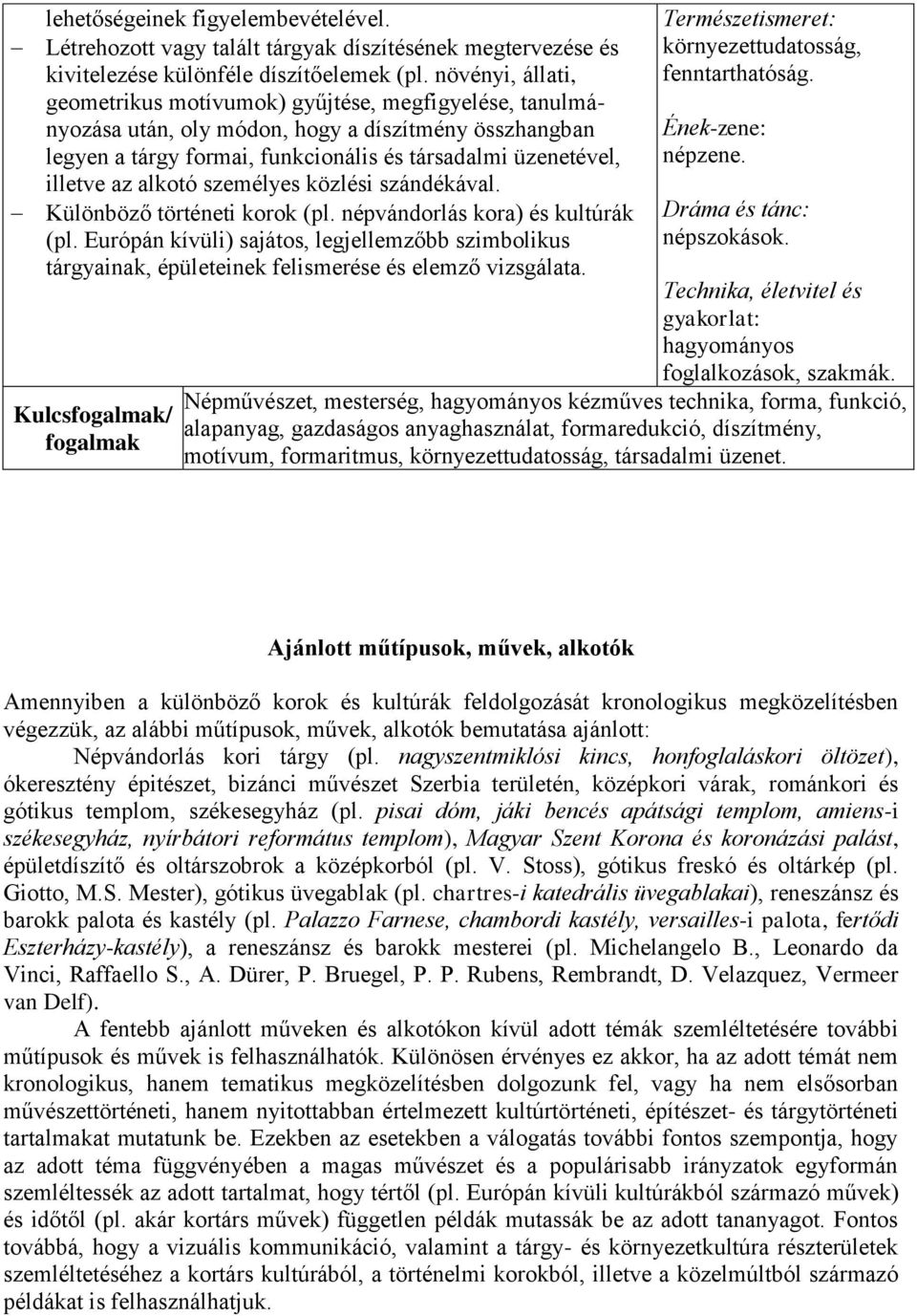 alkotó személyes közlési szándékával. Különböző történeti korok (pl. népvándorlás kora) és kultúrák (pl.