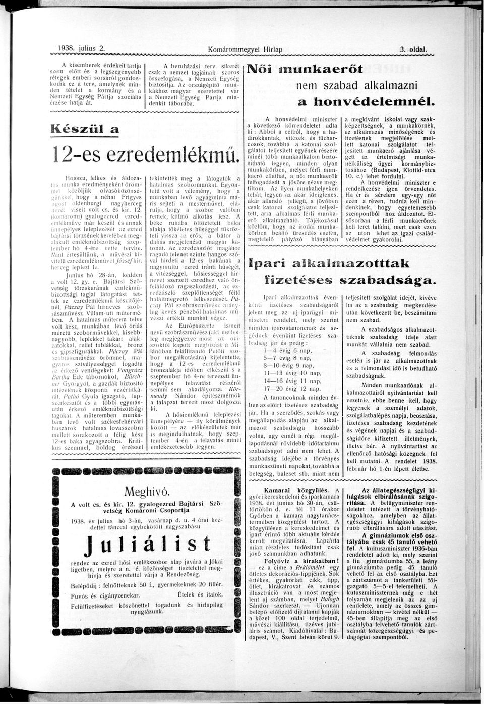 l i s é r z é s htj át. bruházási trv sikrét csk nmzt tgjink szoros ö s s z f o g á s, N m z t i Egység biztosítj. z országépitő mun kákhoz m g y r szrtttl vár Nmzti Egység Pártj min dnkit táboráb.