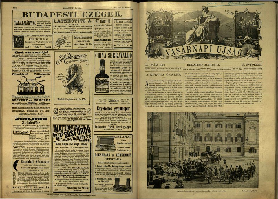 gyógyít gyorsn, discreu r i d i v t - é s f e h é r n e m ű - ú j d o n s á g i t. tül és biztos sikerrel minden férfi és női bjt. Czim: Krdos B u d p e s t e n, IV., R é g i Alpítttott Teszek! kir.