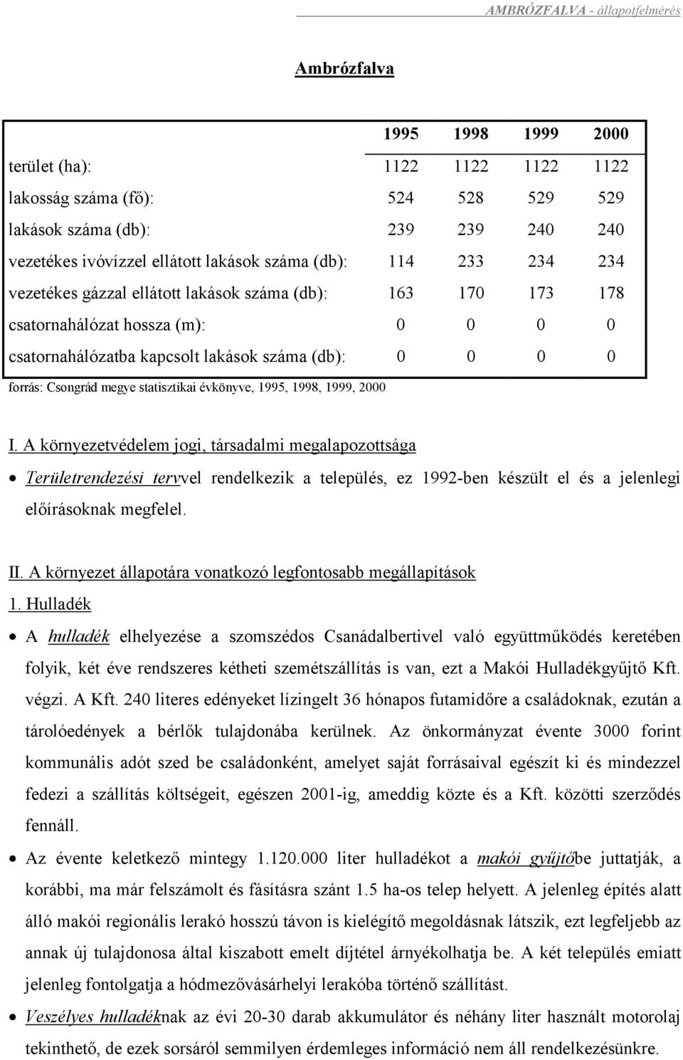 Csongrád megye statisztikai évkönyve, 1995, 1998, 1999, 2000 I.