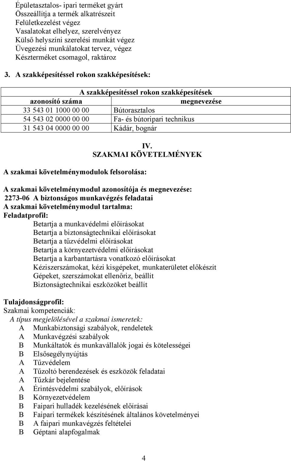 A szakképesítéssel rokon szakképesítések: A szakképesítéssel rokon szakképesítések azonosító száma megnevezése 33 543 01 1000 00 00 útorasztalos 54 543 02 0000 00 00 Fa- és bútoripari technikus 31