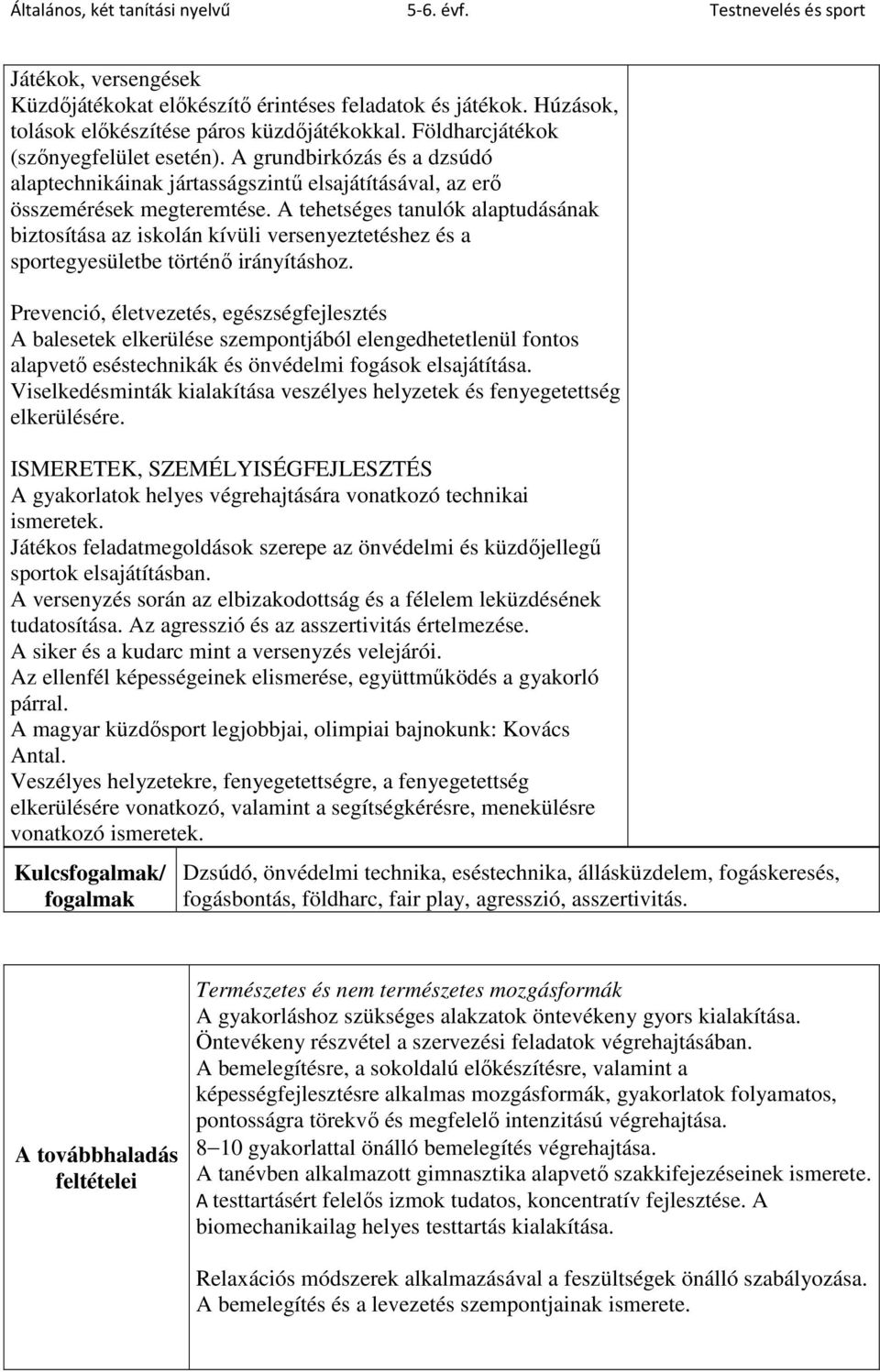 A tehetséges tanulók alaptudásának biztosítása az iskolán kívüli versenyeztetéshez és a sportegyesületbe történő irányításhoz.