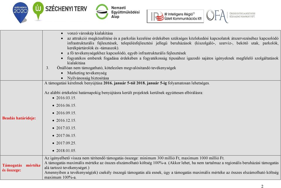 a fő tevékenységekhez kapcsolódó, egyéb infrastrukturális fejlesztések fogyatékos emberek fogadása érdekében a fogyatékosság típusához igazodó sajátos igényeknek megfelelő szolgáltatások kialakítása