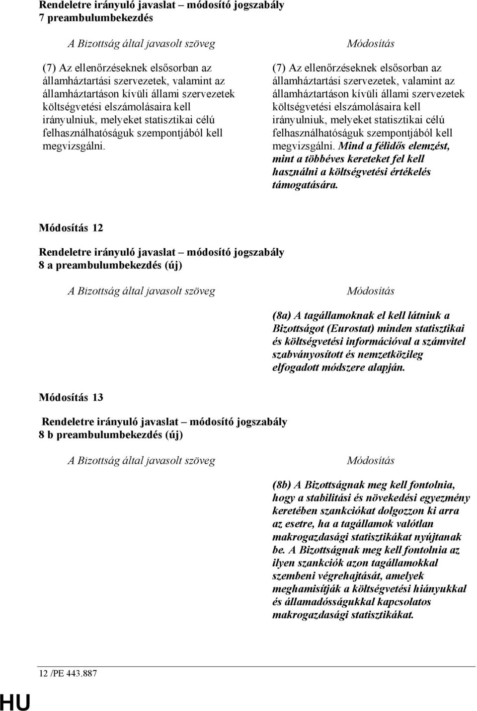 Módosítás (7) Az ellenırzéseknek elsısorban az államháztartási szervezetek, valamint az államháztartáson  Mind a félidıs elemzést, mint a többéves kereteket fel kell használni a költségvetési