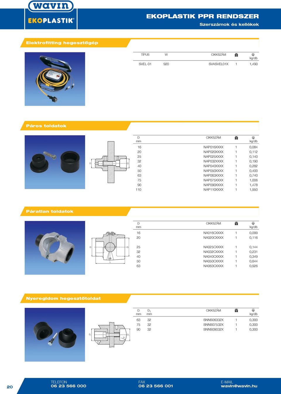 Páratlan toldatok mm 16 N016CXXXX 1 0,099 20 N020CXXXX 1 0,116 25 N025CXXXX 1 0,144 32 N032CXXXX 1 0,231 40 N040CXXXX 1 0,349 50 N050CXXXX 1 0,644 63 N063CXXXX 1 0,926