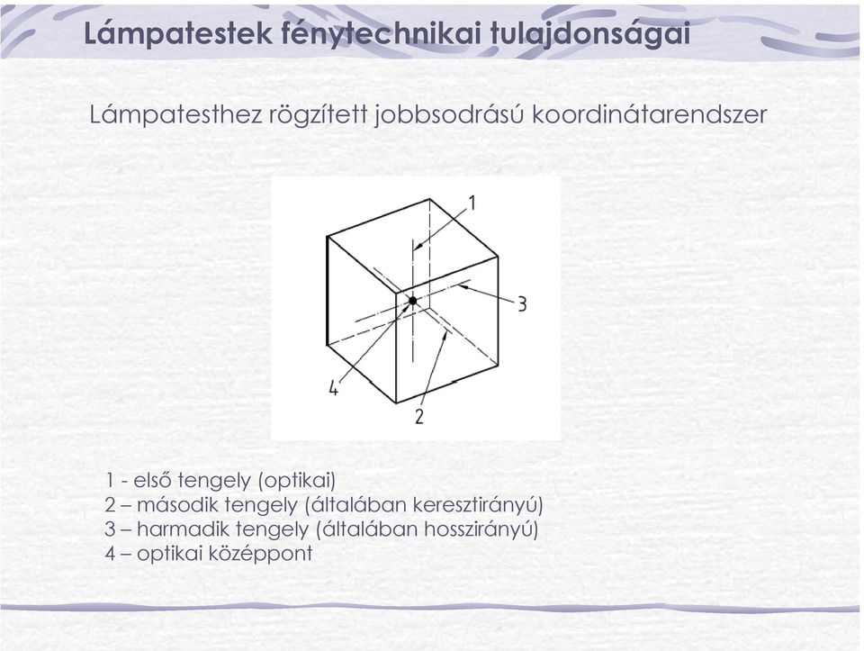 2 második tengely (általában keresztirányú) 3