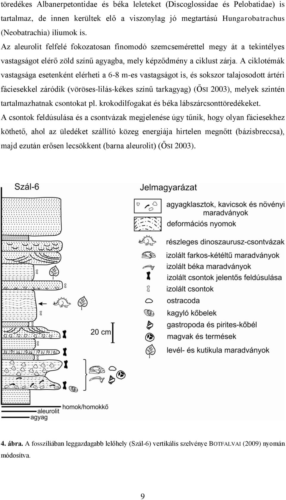 A ciklotémák vastagsága esetenként elérheti a 6-8 m-es vastagságot is, és sokszor talajosodott ártéri fáciesekkel záródik (vöröses-lilás-kékes színű tarkagyag) (ŐSI 2003), melyek szintén