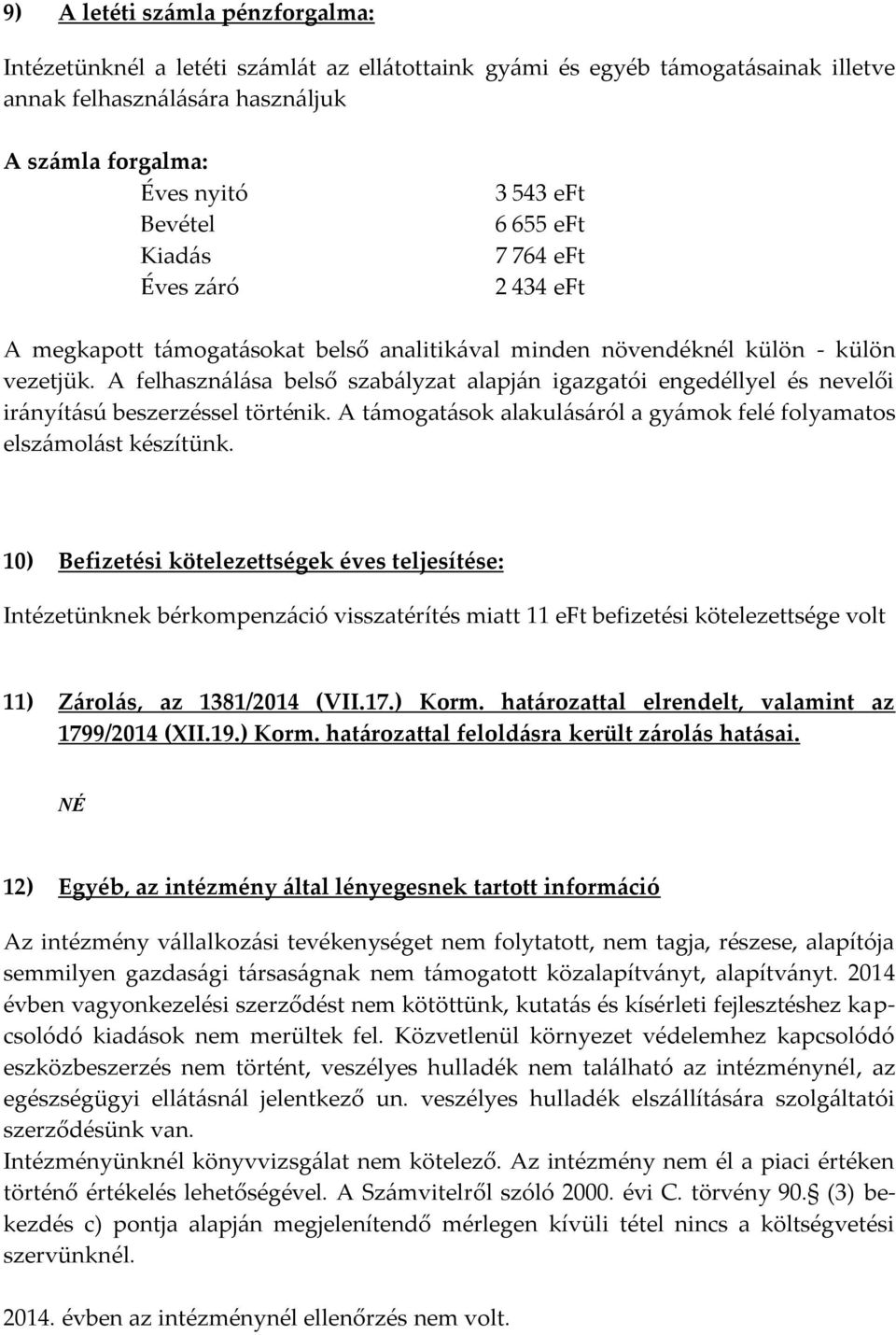 A felhasználása belső szabályzat alapján igazgatói engedéllyel és nevelői irányítású beszerzéssel történik. A támogatások alakulásáról a gyámok felé folyamatos elszámolást készítünk.