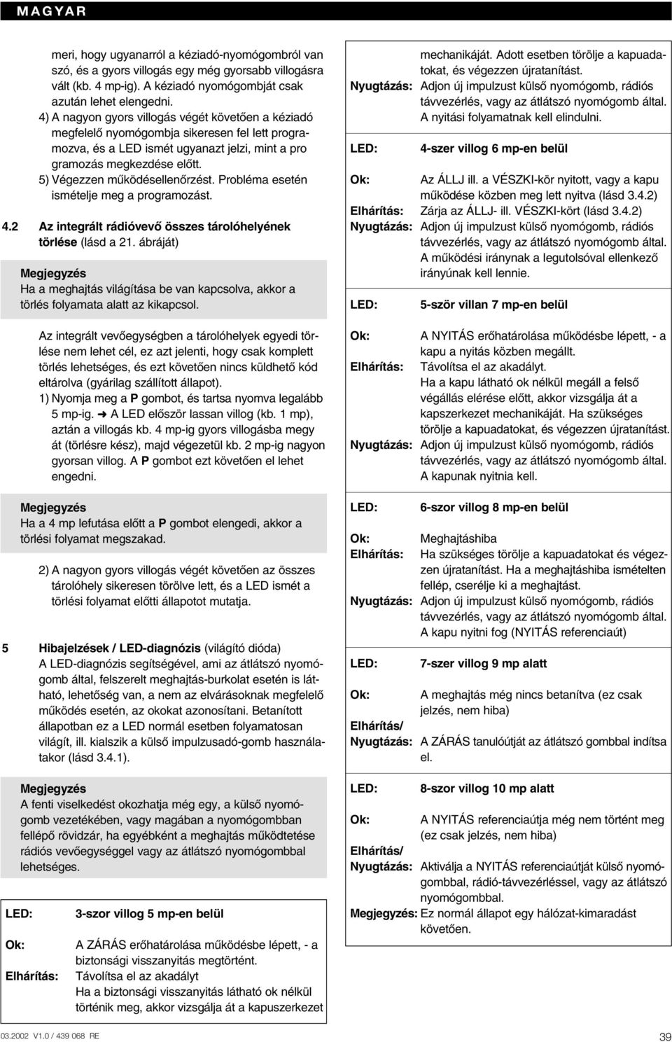 5) Végezzen mıködésellenœrzést. Probléma esetén ismételje meg a programozást. 4.2 Az integrált rádióvevœ összes tárolóhelyének törlése (lásd a 21.