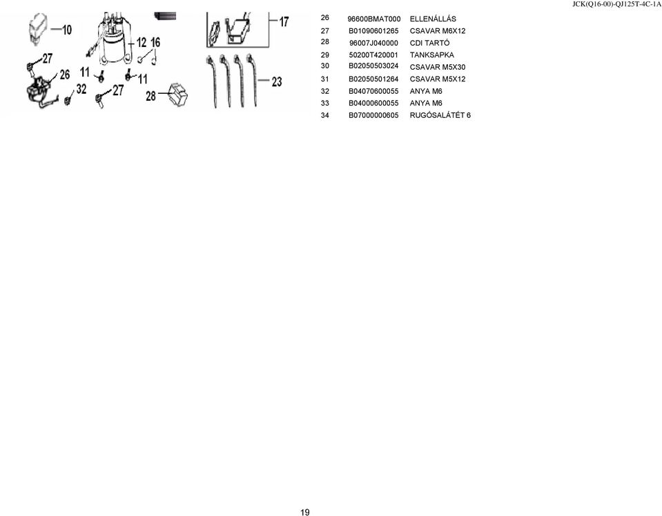 B02050503024 CSAVAR M5X30 31 B02050501264 CSAVAR M5X12 32