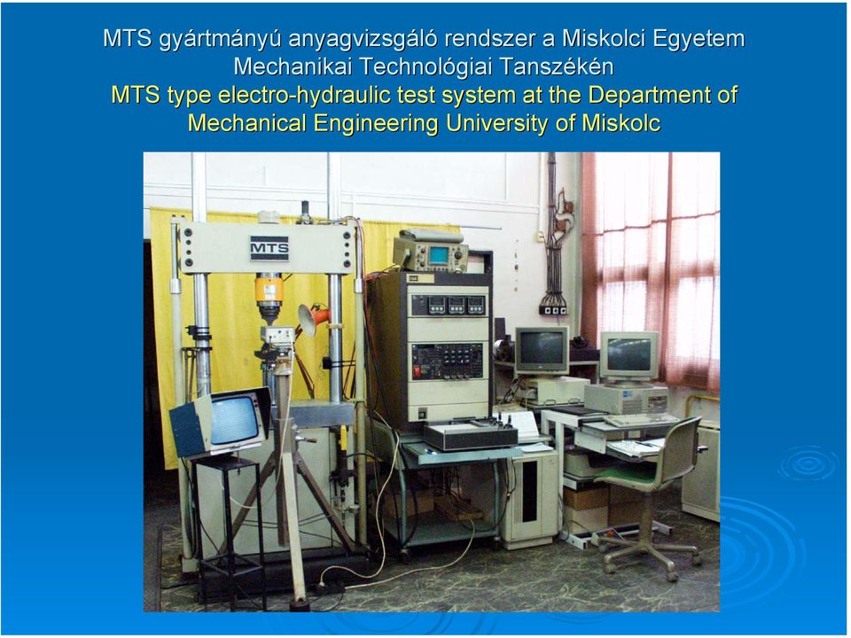 type electro-hydraulic test system at the