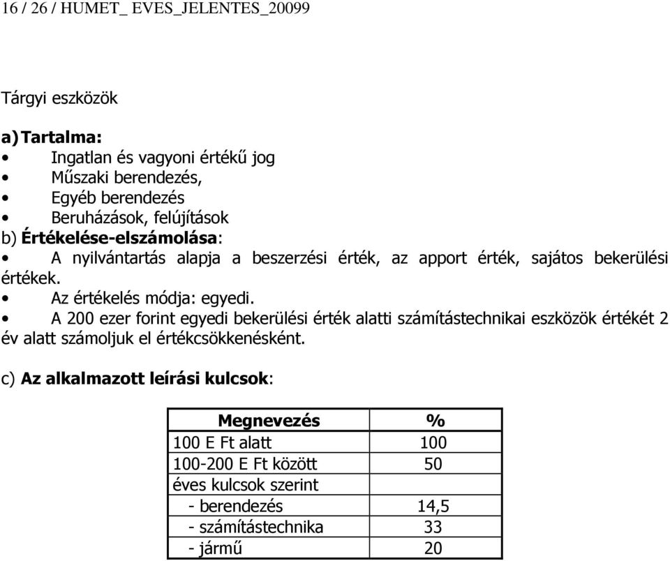 Az értékelés módja: egyedi.