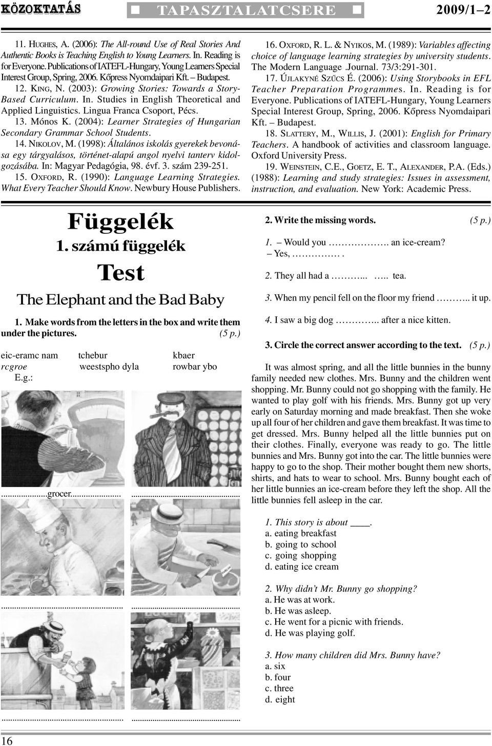 Lingua Franca Csoport, Pécs. 13. Mónos K. (2004): Learner Strategies of Hungarian Secondary Grammar School Students. 14. NIKOLOV, M.