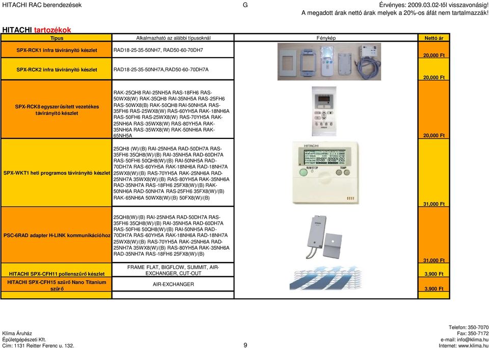 RAI-50NH5A RAS- 35FH6 RAS-25WX8(W) RAS-60YH5A RAK-18NH6A RAS-50FH6 RAS-25WX8(W) RAS-70YH5A RAK- 25NH6A RAS-35WX8(W) RAS-80YH5A RAK- 35NH6A RAS-35WX8(W) RAK-50NH6A RAK- 65NH5A 20,000 Ft SPX-WKT1 heti