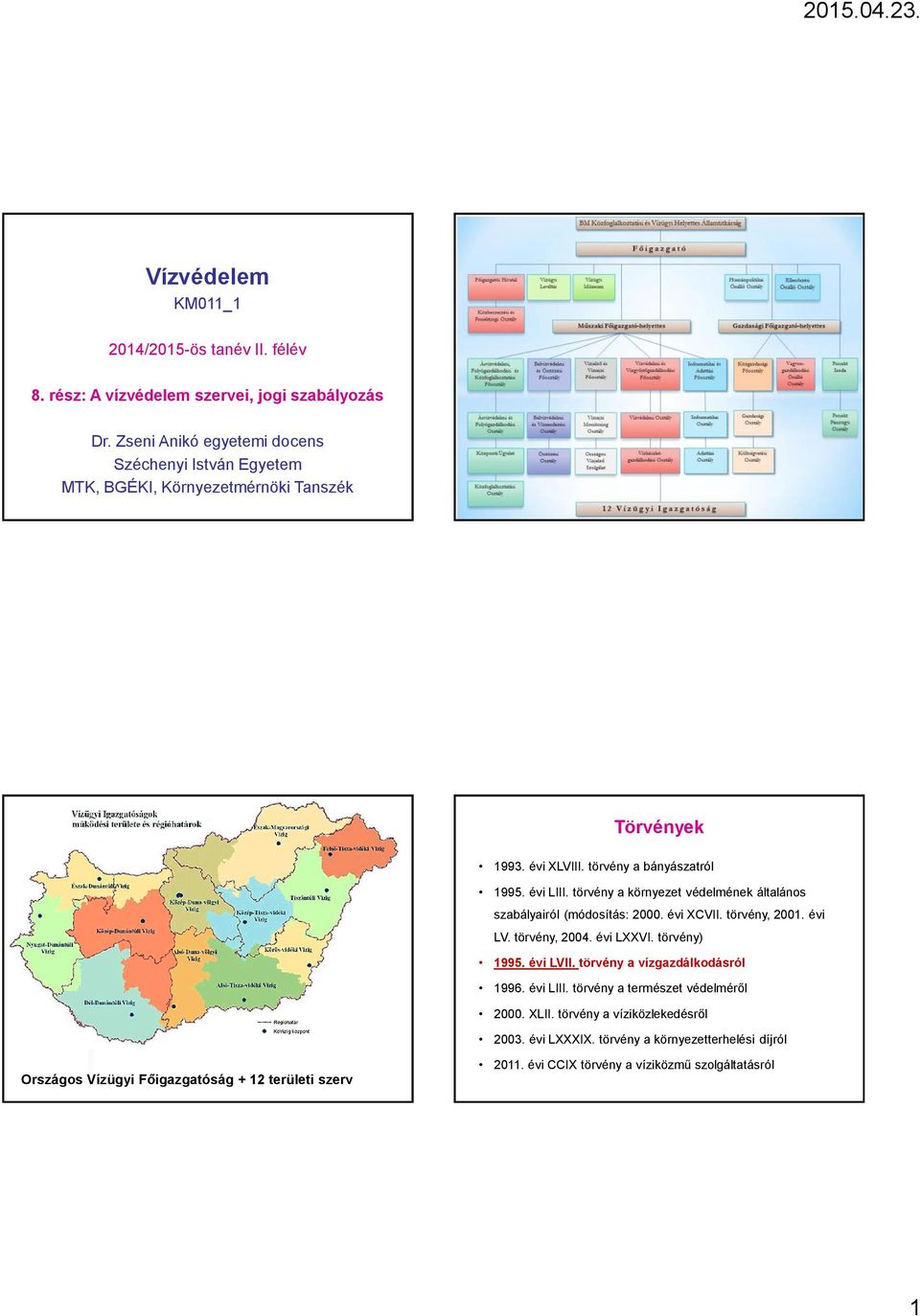 törvény a környezet védelmének általános szabályairól (módosítás: 2000. évi XCVII. törvény, 2001. évi LV. törvény, 2004. évi LXXVI. törvény) 1995. évi LVII.