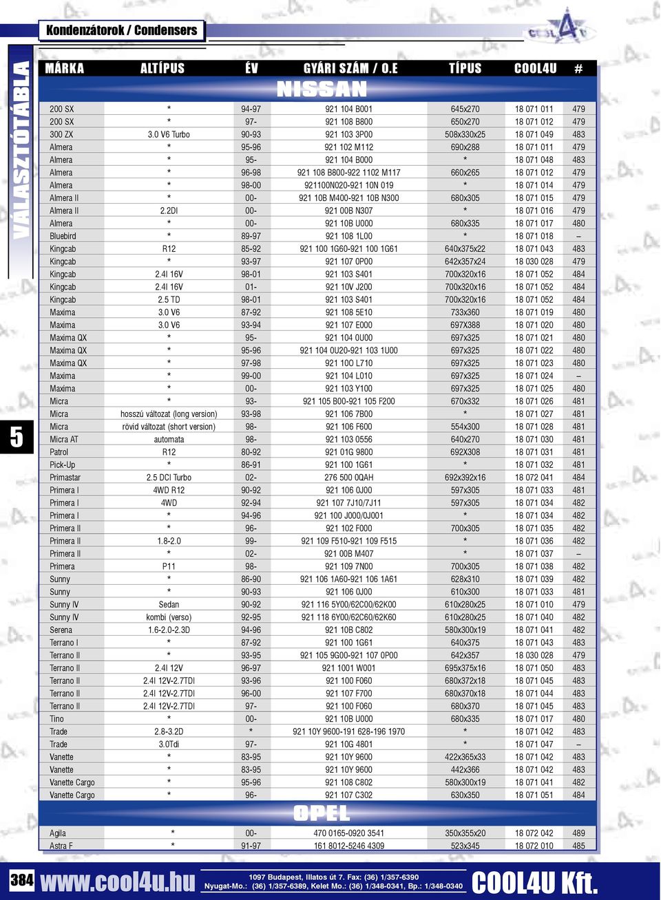 071 012 479 Almera * 98-00 921100N020-921 10N 019 * 18 071 014 479 Almera II * 00-921 10B M400-921 10B N300 680x30 18 071 01 479 Almera II 2.