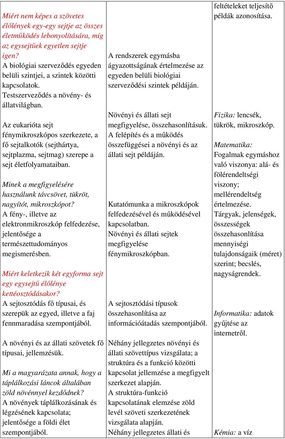 Az eukarióta sejt fénymikroszkópos szerkezete, a fő sejtalkotók (sejthártya, sejtplazma, sejtmag) szerepe a sejt életfolyamataiban.