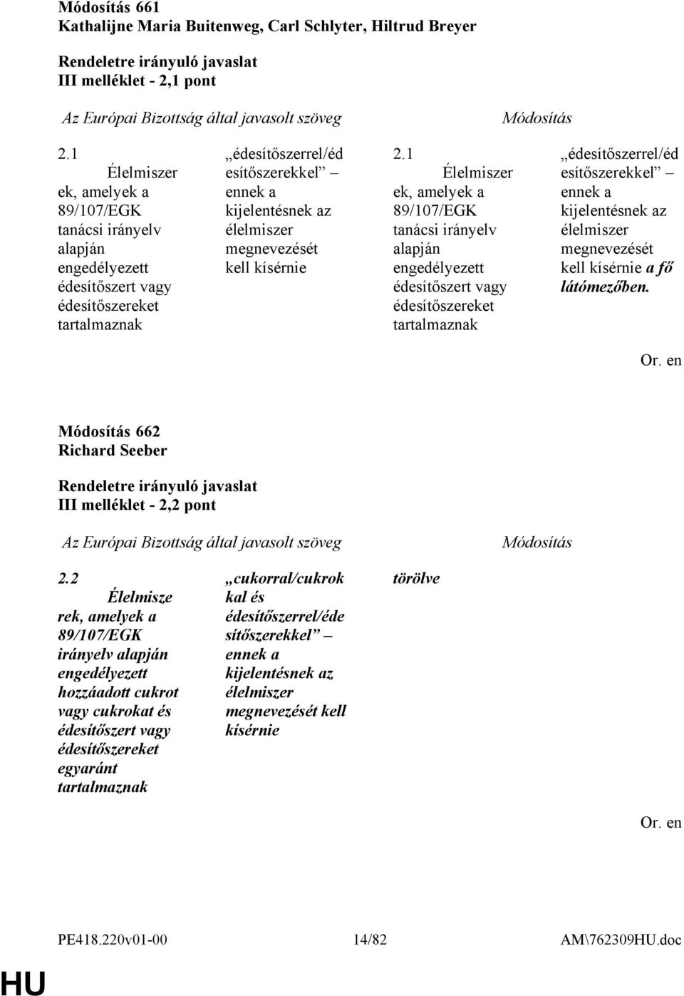 megnevezését kell kísérnie 2. megnevezését kell kísérnie a fő látómezőben. 662 Richard Seeber III melléklet - 2,2 pont 2.