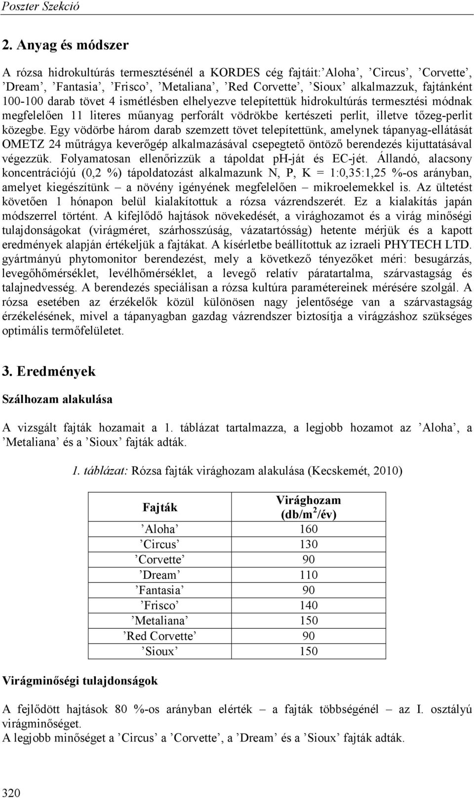 Egy vödörbe három darab szemzett tövet telepítettünk, amelynek tápanyag-ellátását OMETZ 24 műtrágya keverőgép alkalmazásával csepegtető öntöző berendezés kijuttatásával végezzük.
