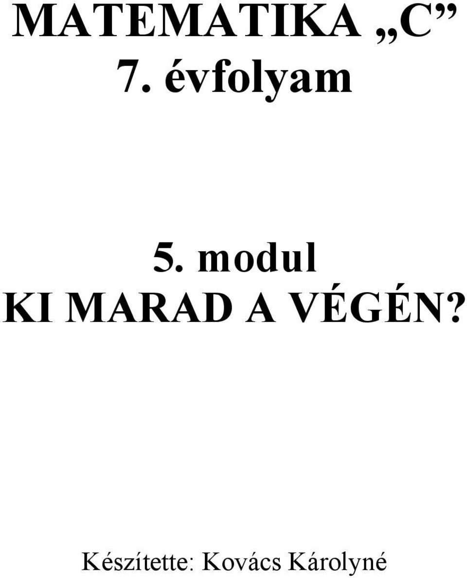 modul KI MARAD A