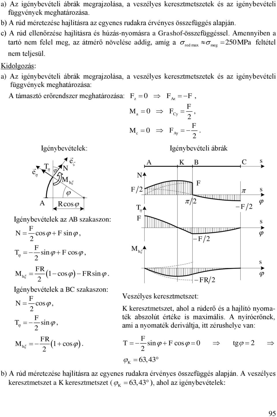 C, A e Igénbevételek: A T N h e Ro Igénbevételek AB kon: N o in, T in o, R h 1 o Rin Igénbevételek BC kon: N o, T in, h R 1 o N T h A red Igénbevételi ábrák K B Veéle keretmetet: R C K keretmetet,