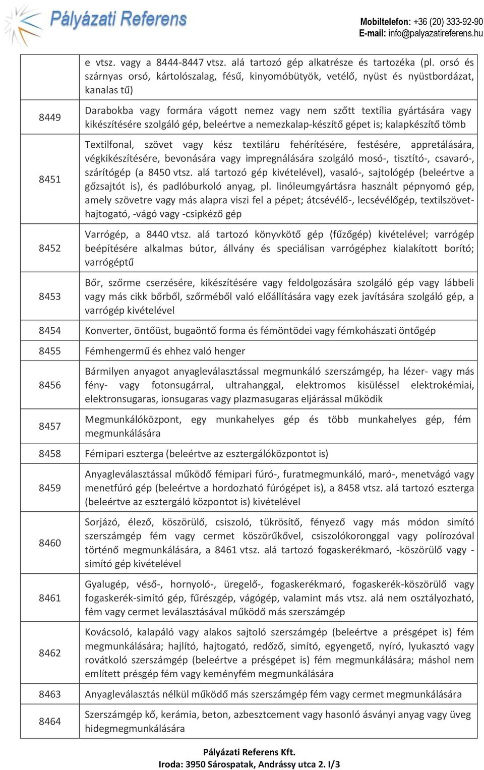 szolgáló gép, beleértve a nemezkalap-készítő gépet is; kalapkészítő tömb Textilfonal, szövet vagy kész textiláru fehérítésére, festésére, appretálására, végkikészítésére, bevonására vagy