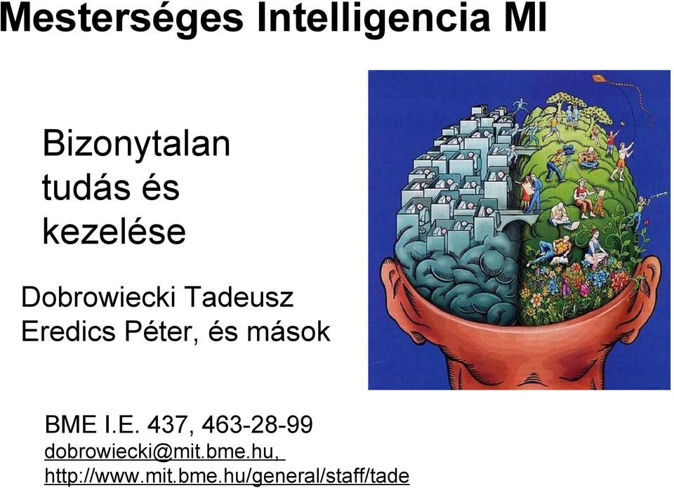 és mások BME I.E. 437, 463-28-99 dobrowiecki@mit.