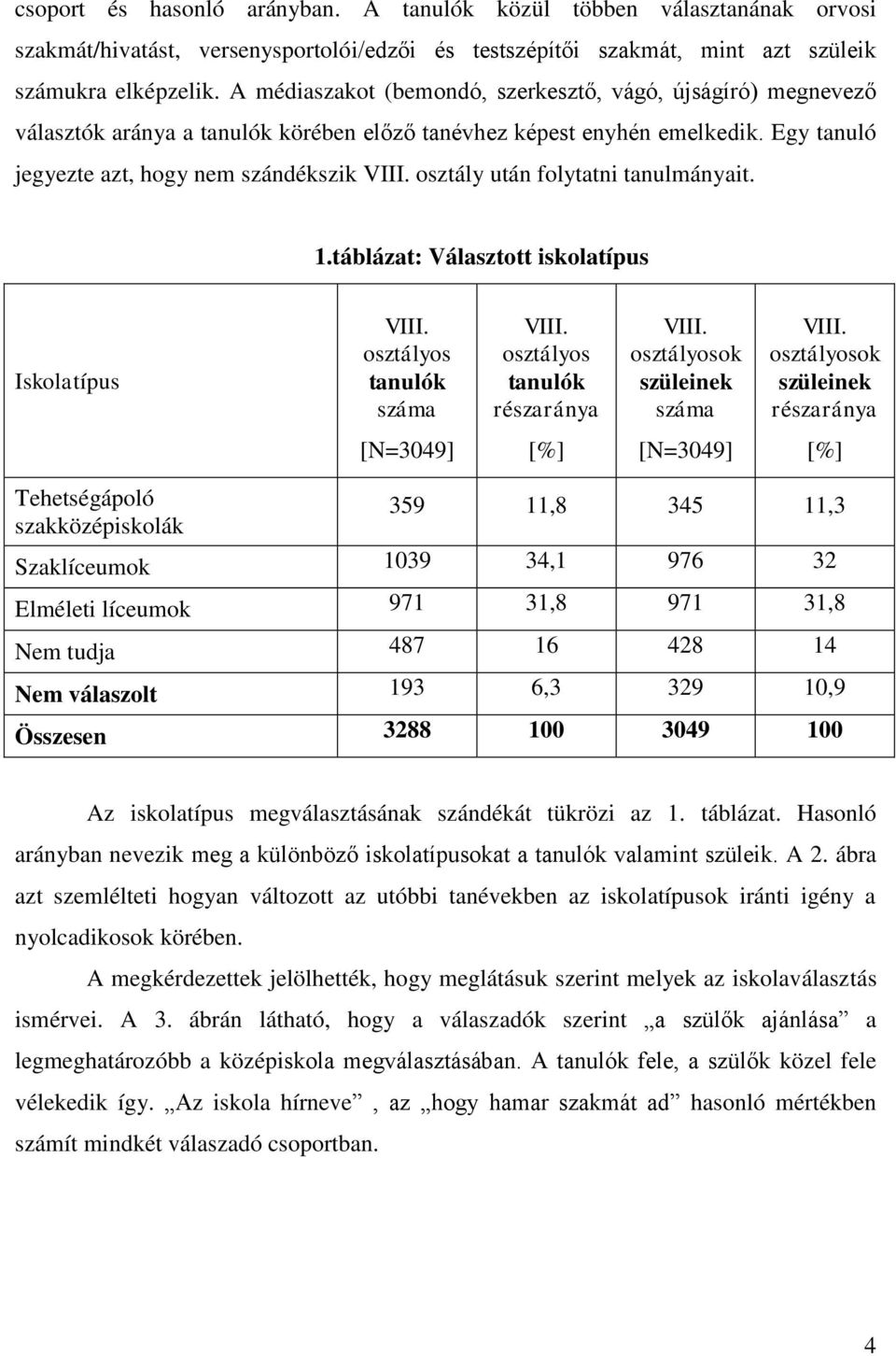 Egy tanuló jegyezte azt, hogy nem szándékszik osztály után folytatni tanulmányait. 1.