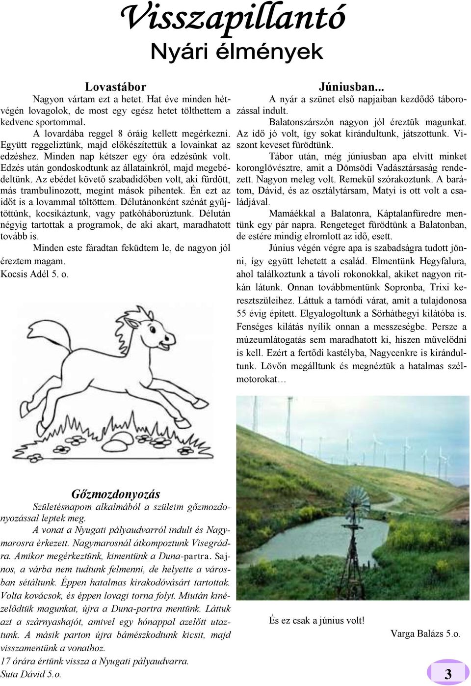 Az ebédet követő szabadidőben volt, aki fürdött, más trambulinozott, megint mások pihentek. Én ezt az időt is a lovammal töltöttem.