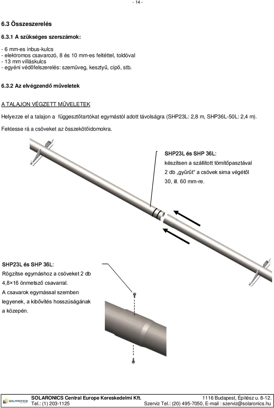 1 A szükséges szerszámok: - 6 mm-es inbus-kulcs - elektromos csavarozó, 8 és 10 mm-es feltéttel, toldóval - 13 mm villáskulcs - egyéni védőfelszerelés: szemüveg, kesztyű,