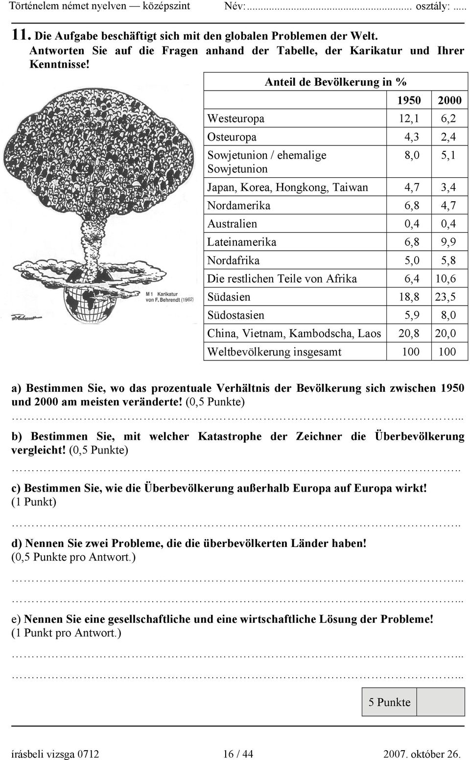 Lateinamerika 6,8 9,9 Nordafrika 5,0 5,8 Die restlichen Teile von Afrika 6,4 10,6 Südasien 18,8 23,5 Südostasien 5,9 8,0 China, Vietnam, Kambodscha, Laos 20,8 20,0 Weltbevölkerung insgesamt 100 100