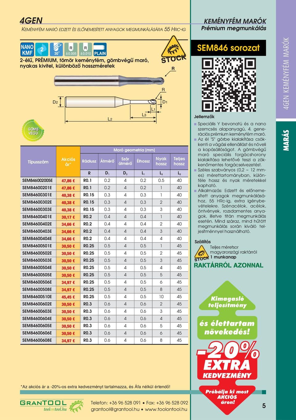 15 0.3 4 0.3 3 40 SEM84600401E 30,17 0.2 0.4 4 0.4 1 40 SEM84600402E 34,66 0.2 0.4 4 0.4 2 40 SEM84600403E 34,66 0.2 0.4 4 0.4 3 40 SEM84600404E 34,66 0.2 0.4 4 0.4 4 40 SEM84600501E 30,50 0.25 0.