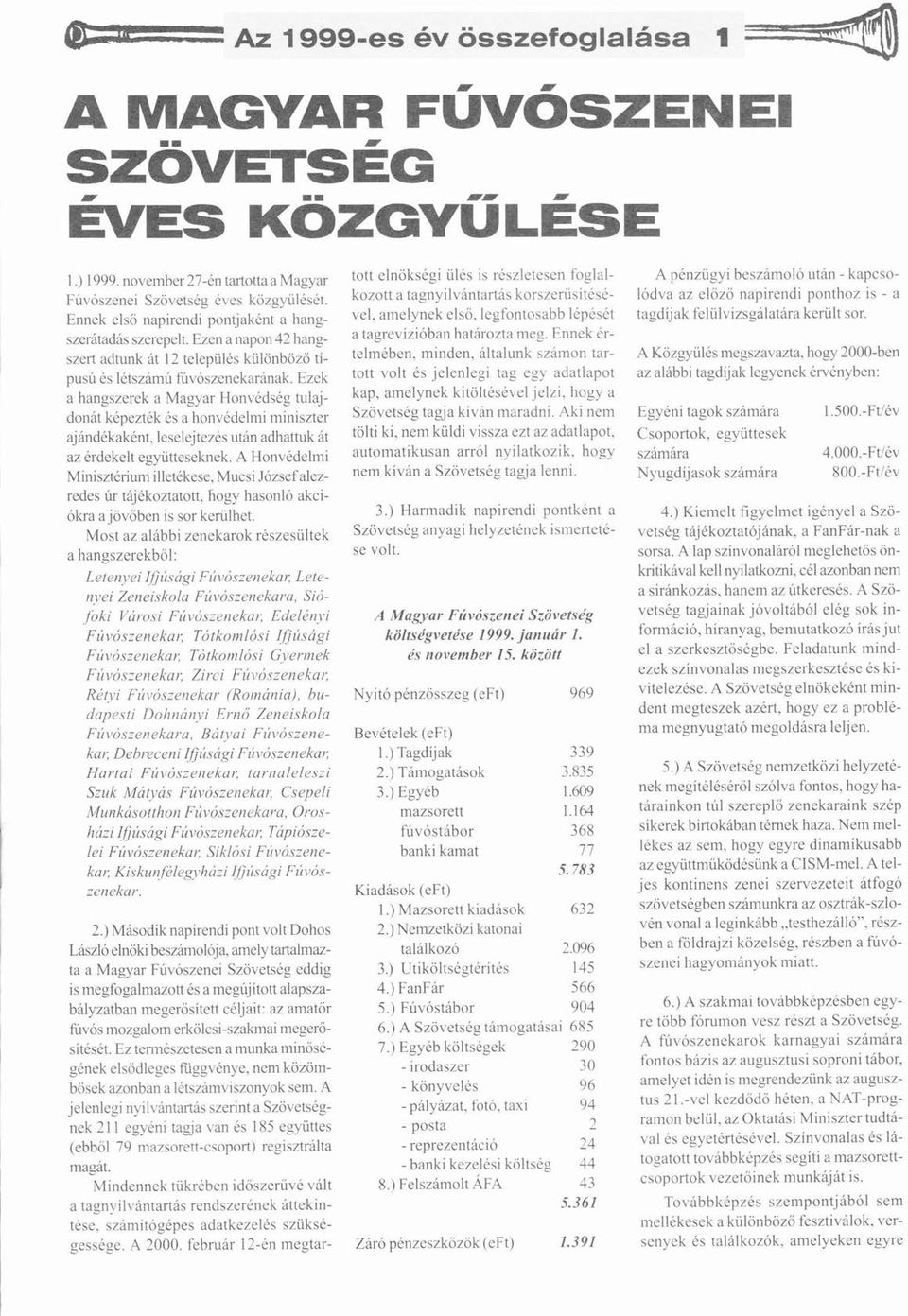 Ezek a hangszerek a Magyar Honvdsg tulajdont kpeztk s a honvdelmi ıniniszter ajndkaknt, leselejtezs utn adhattuk t az rdekelt együtteseknek. ü A Honvdelmi Minisztrium illetkese.