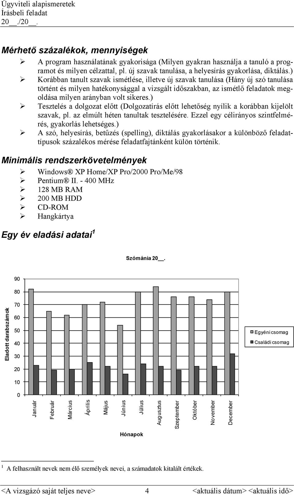 ) Korábban tanult szavak ismétlése, illetve új szavak tanulása (Hány új szó tanulása történt és milyen hatékonysággal a vizsgált időszakban, az ismétlő feladatok megoldása milyen arányban volt