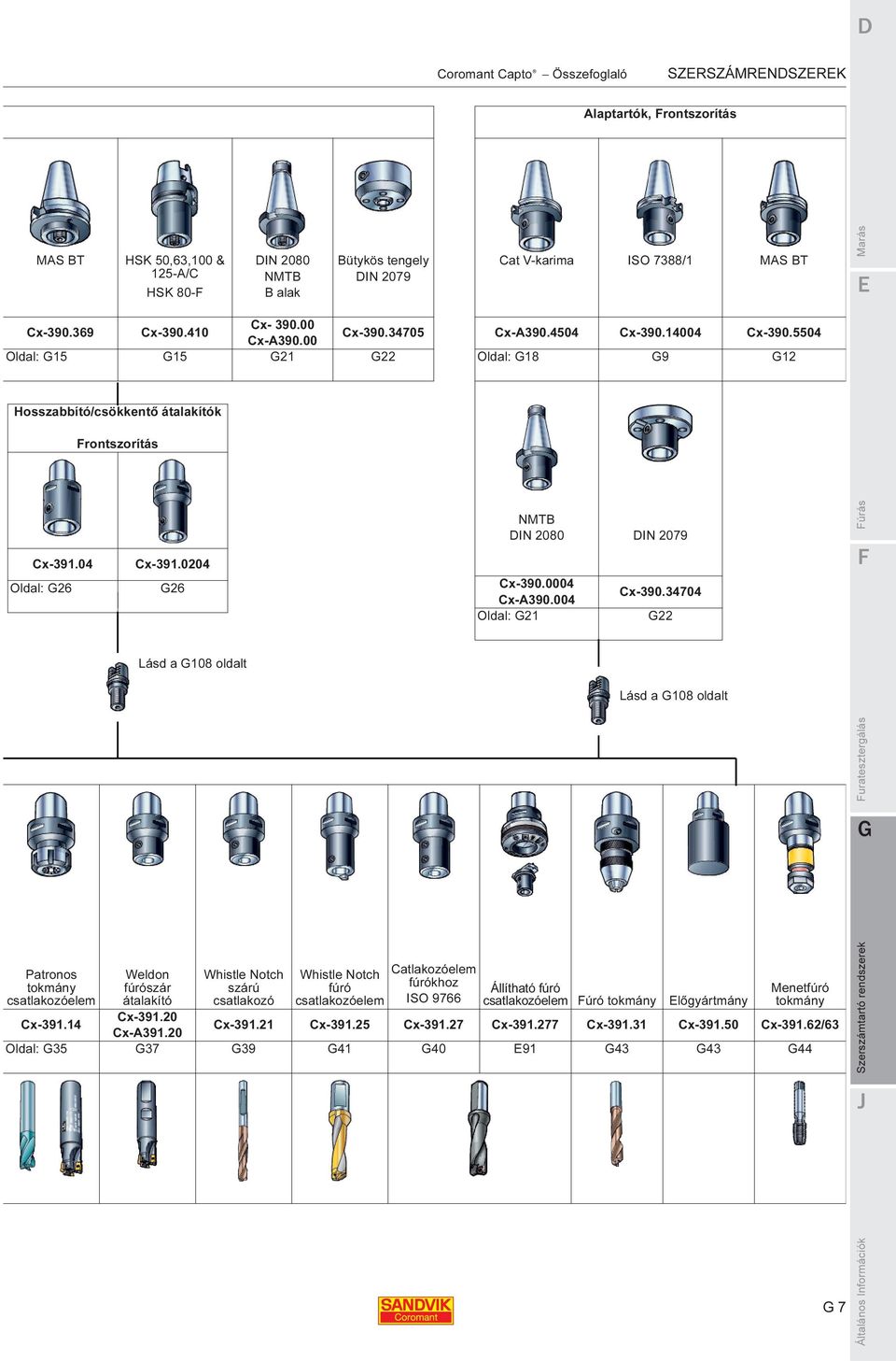 04 Oldal: 26 Cx-391.0204 26 NMTB DIN 2080 DIN 2079 Cx-390.0004 Cx-A390.004 Oldal: 21 Cx-390.