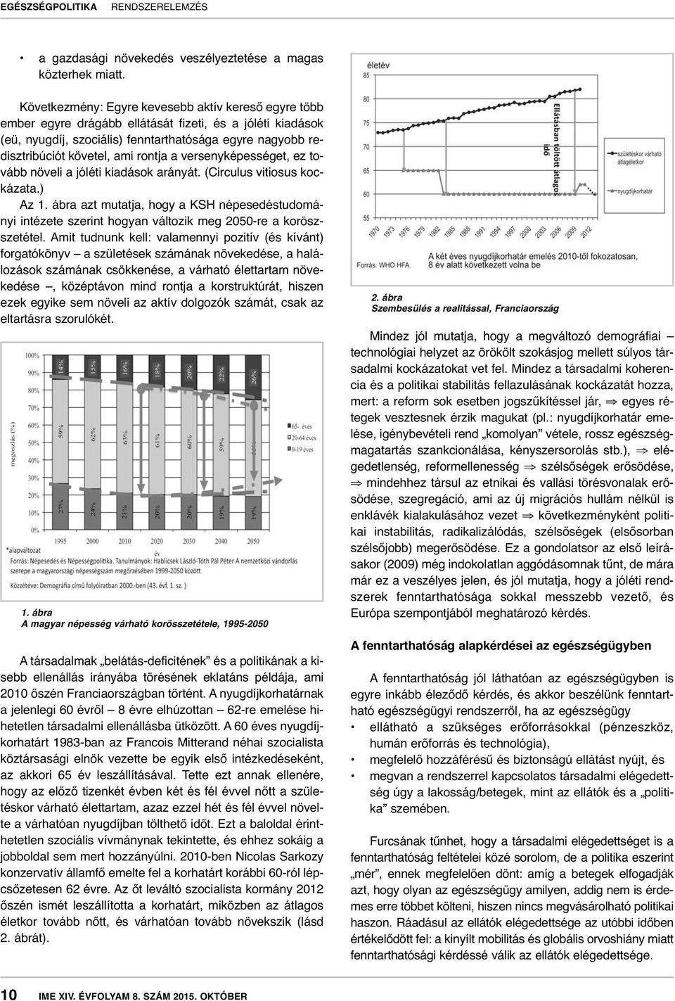 rontja a versenyképességet, ez tovább növeli a jóléti kiadások arányát. (Circulus vitiosus kockázata.) Az 1.