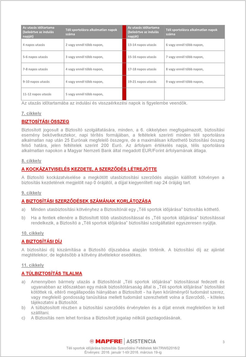 17-18 napos utazás 8 vagy ennél több napon, 9-10 napos utazás 4 vagy ennél több napon, 19-21 napos utazás 9 vagy ennél több napon, 11-12 napos utazás 5 vagy ennél több napon, Az utazás időtartamába