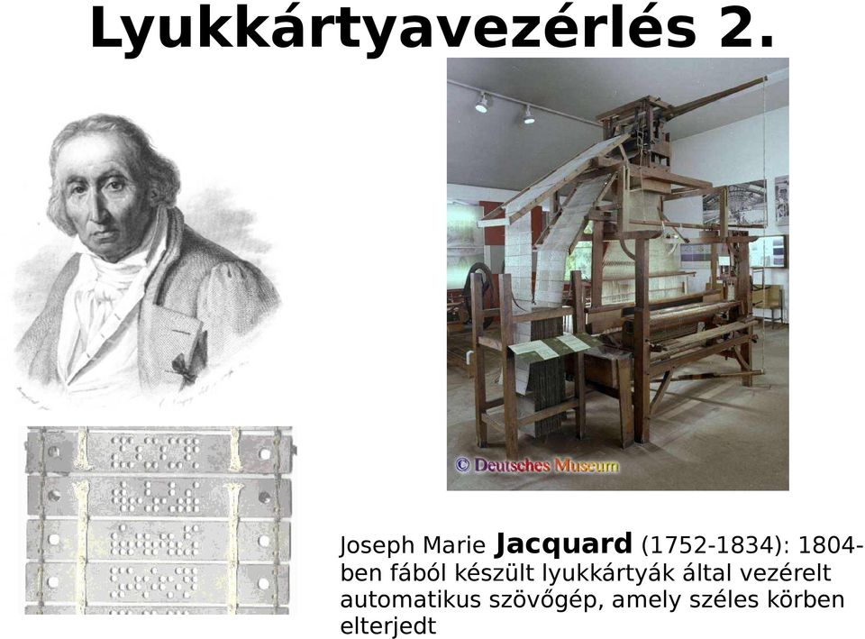 1804ben fából készült lyukkártyák által