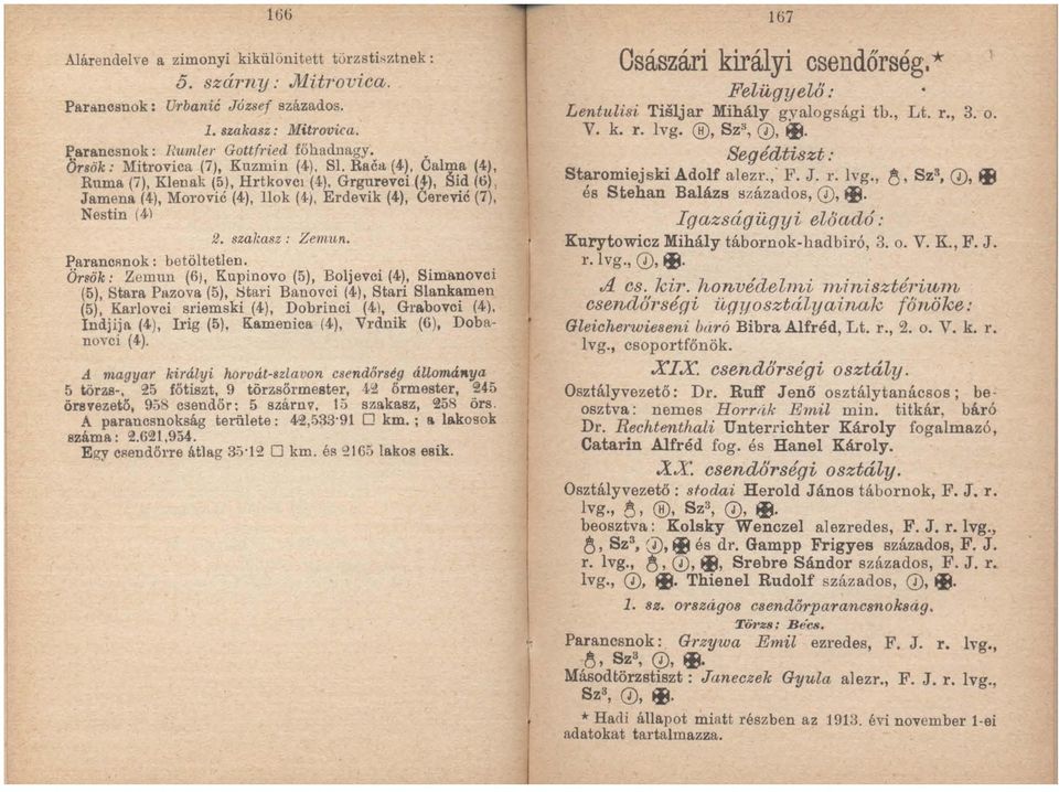szakasz: Zernun. ParancRnok: betöltetlen. Önök: Zemun (6), Kupinovo (5), Boljevci (4), Simanovci (5) Stara Pltzova (5), i::ltari Banovci (4), Stari Slank~men (5): Karlovci sriemski (4), Dobrinci (4),.