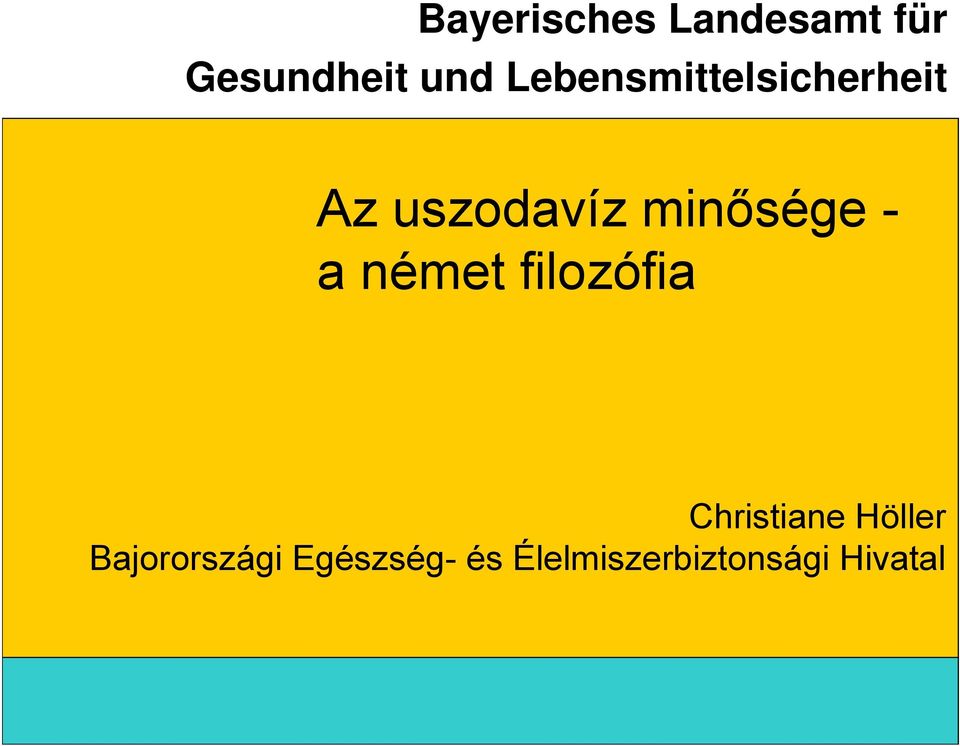 medencék vízminősége - a német filozófia a német