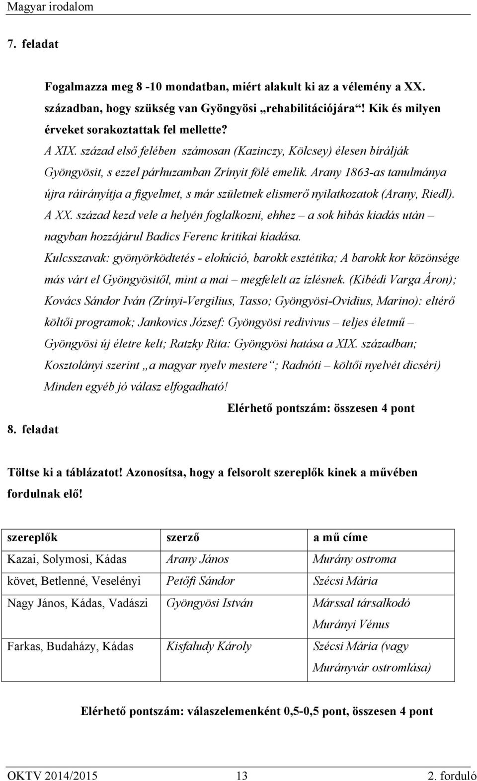 Arany 1863-as tanulmánya újra ráirányítja a figyelmet, s már születnek elismerő nyilatkozatok (Arany, Riedl). A XX.