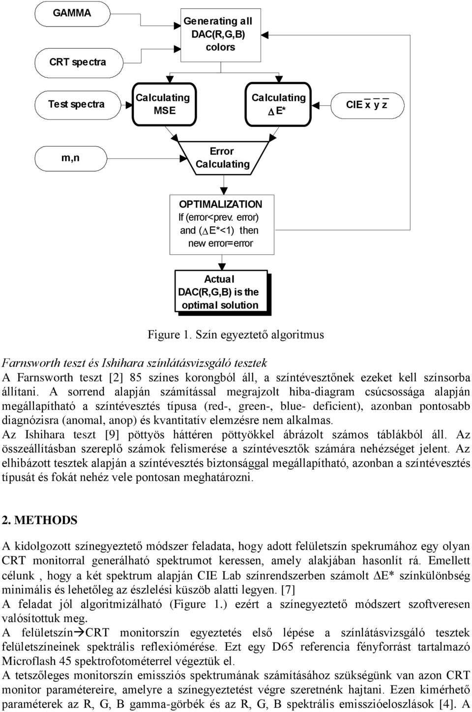 Szín egyeztető algoritmus Farnsworth teszt és Ishihara színlátásvizsgáló tesztek A Farnsworth teszt [2] 85 színes korongból áll, a színtévesztőnek ezeket kell színsorba állítani.